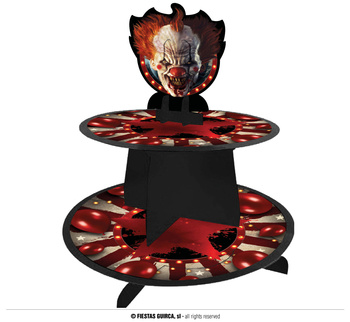 Patera na przekąski Upiorny Klaun , 3 piętrowa 