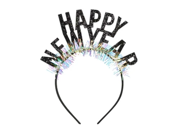 Opaska Happy New Year, 15,5 x 20,5 cm, czarna
