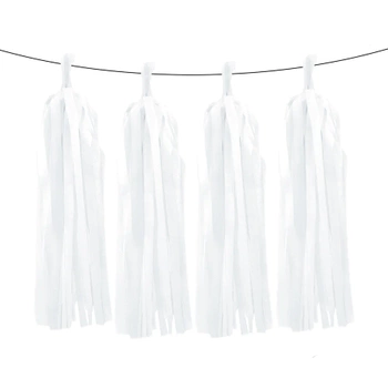 Girlanda frędzle, biała