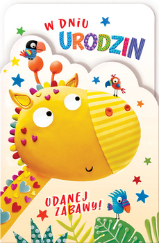Kartka urodzinowa Żyrafa- harmonijka z kolorowanką 