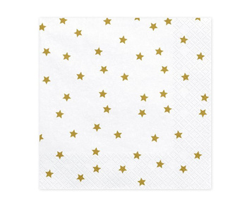 Serwetki złote gwiazdki, 33x33cm