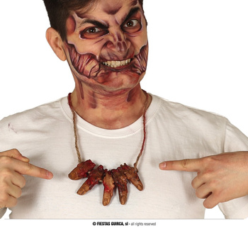 Naszyjnik zakrwawione palce na Halloween