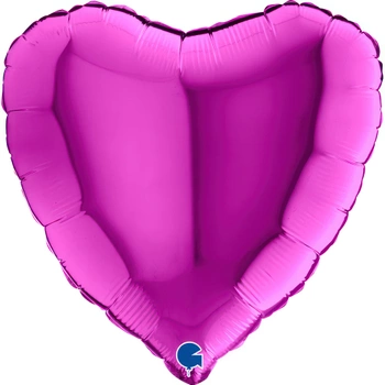 Balon Grabo Serce Fioletowe 18'' - 46 cm 