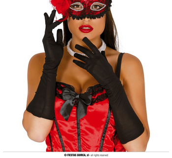 Rękawiczki długie, czarne 45 cm 