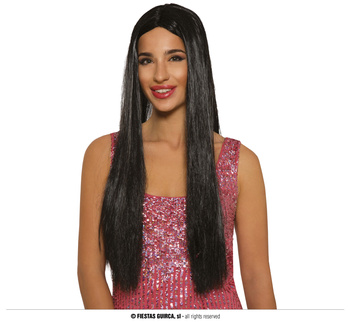 Peruka czarne długie włosy syntetyczne