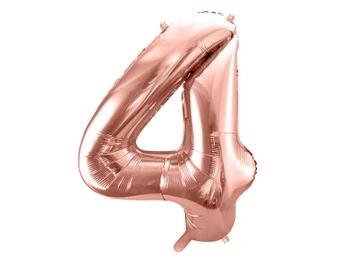 Balon foliowy Cyfra ''4'', 86cm, różowe złoto