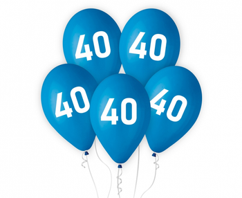 Balony 40, niebieskie, 12"/ 5 szt.