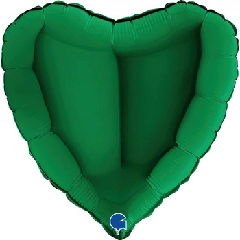 Balon Grabo Serce Ciemno-Zielone 18'' - 46 cm -