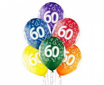 Balony 60th Birthday, 6 szt.