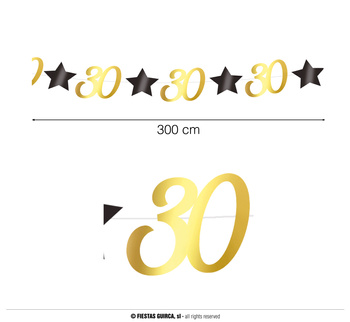 Girlanda na 30-stkę, 3m, DIY