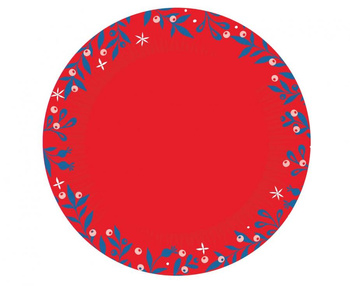 Talerzyki papierowe Let It Snow, certyfikat FSC, 18 cm/ 6 szt.