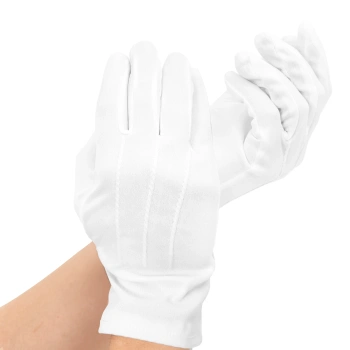 Rękawiczki białe z przeszyciami 23 cm