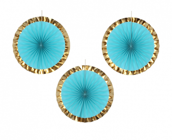 Rozeta dekoracyjna PB&C, błękitna, 40 cm, 3 szt.