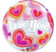   Balon Bubble "Love You" serca  22''
