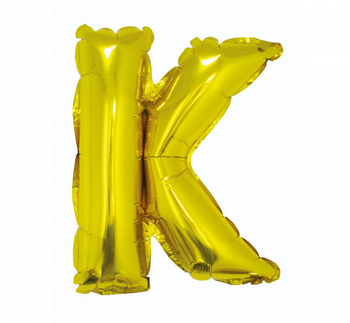 Balon foliowy "Litera K", złota, 35 cm