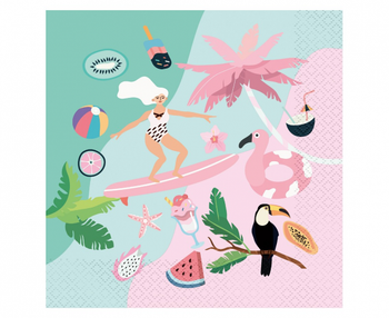 Serwetki Kolekcja Summer - Let's Party (surfing), 33x33 cm/ 20 szt.