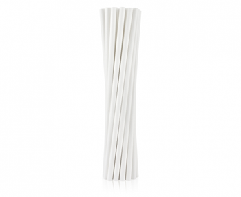 Rurki (słomki) pap. białe, 6x197mm / 12 szt.