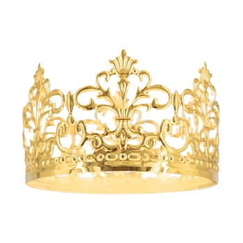 Dekoracja na tort, Korona złota, 10 cm
