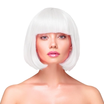Peruka imprezowa włosy krótkie proste białe