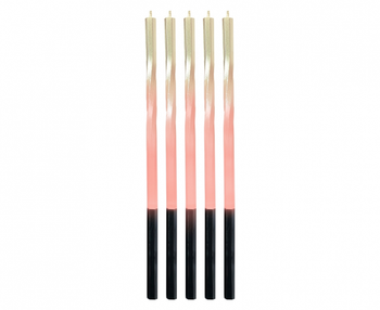 Świeczki B&C Świderki Ombre, złoty/kremowy, 5x5x150mm, 5 szt.