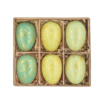 Dekoracje wielkanocne Jajka morskie pozłacane 6 szt.