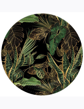 Talerzyki papierowe ZIelone Kwiaty i Liście, 23 cm, 8 szt