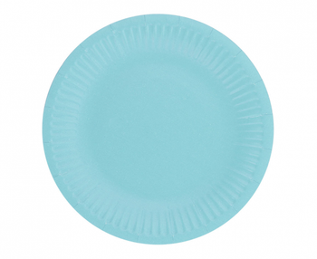 Talerzyki pap. Jednokolorowe, jasnoniebieskie, 18 cm, 6 szt.