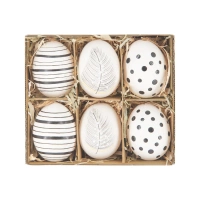 Dekoracje Wielkanocne Naturalna Wydmuszka biało-czarne mix 6 szt.