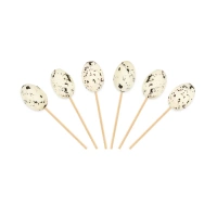 Topery jajka przepiórcze Dekoracje wielkanocne beżowe 36 szt.