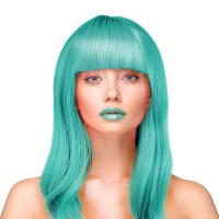 Peruka imprezowa włosy długie proste turkusowe