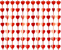 Kurtyna Serca, metaliczna czerwona, 100x200 cm