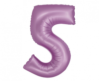 Balon foliowy Smart, Cyfra 5, lawendowa matowa, 76 cm