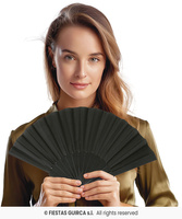 Wachlarz czarny duży, 23 cm 