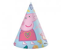 Czapeczki papierowe Peppa Pig, 6 szt.