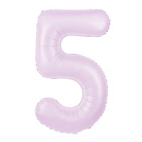 Balon foliowy cyfra 5 liliowy matowy 100cm