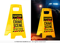 Stojak ze znakiem "Caution crime scene"