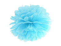 Pompon bibułowy, błękit, 25cm