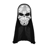 Maska Halloween Czaszka srebrna 42x16cm