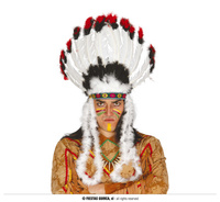 Pióropusz indianina z dużymi piórami