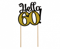 Dekoracja papierowa B&C 60, czarno-złota z brokatem, 10x19 cm