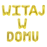 Balon foliowy napis WITAJ W DOMU złoty