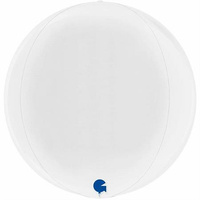Balon Grabo 15'' Globe White 4D Pakowany 