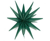 Balon foliowy Gwiazda 3D zieleń butelkowa, 50x46cm