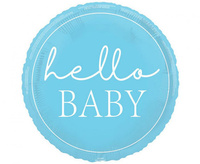 Balon foliowy 18" Hello baby, blue