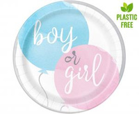 Talerzyki papierowe Gender Party, 23 cm, 8 szt.
