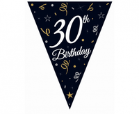 Girlanda papierowa Beauty&Charm z flagami "30", 28x270 cm