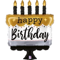 Balon foliowy Satin Metallic BDay Cake 28"