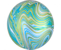 Balon foliowy ORBZ Marblez - kula niebiesko-zielona