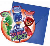 Zaproszenia "PJ Masks", 6 szt.