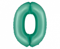 Balon foliowy Smart, Cyfra 0, miętowa matowa, 76 cm